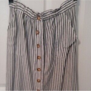 Cotton On Button Down Skirt blue and white stripes size XL NWT